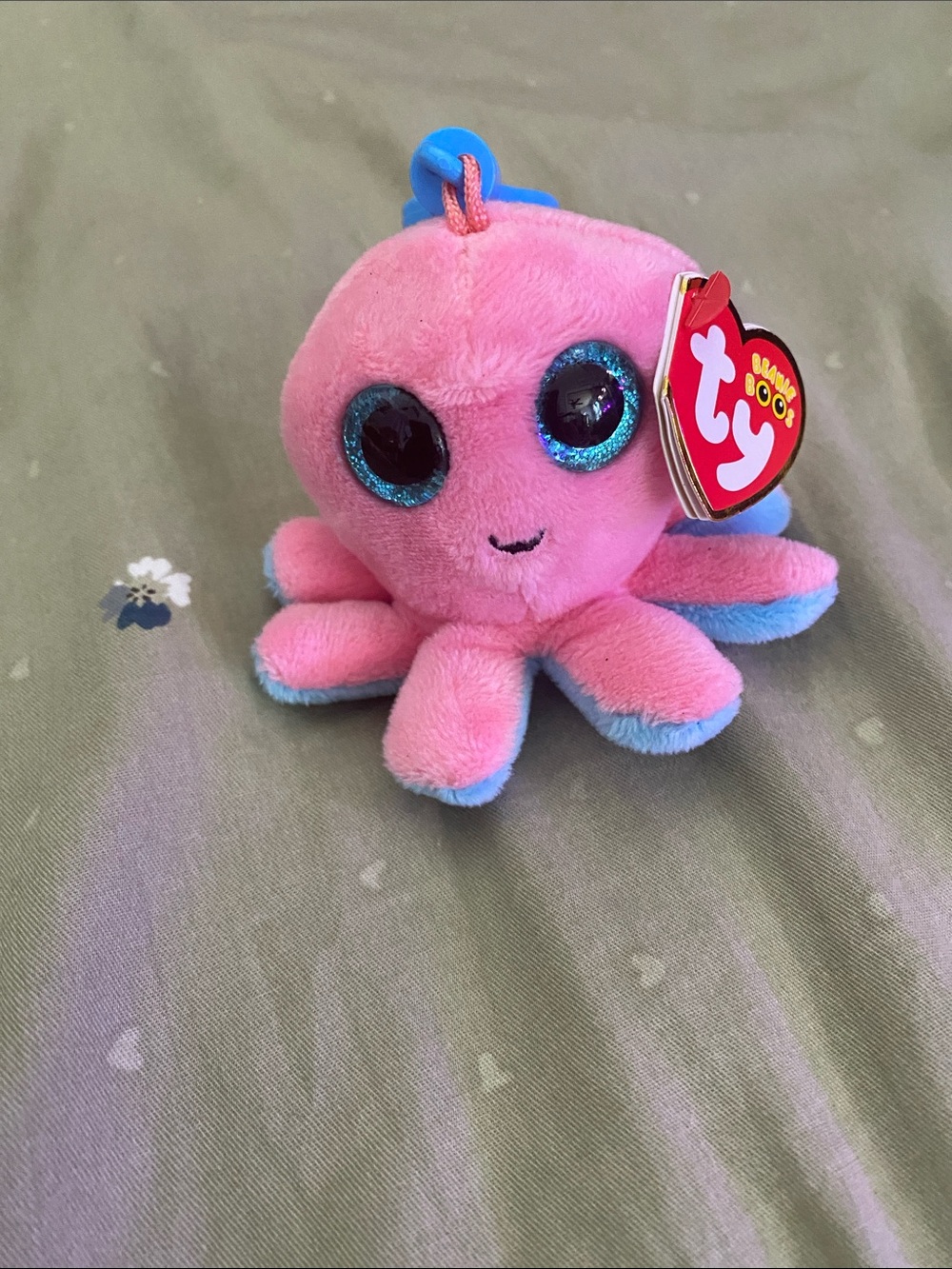 Ty Pink and Blue Octopus Plush Keychain